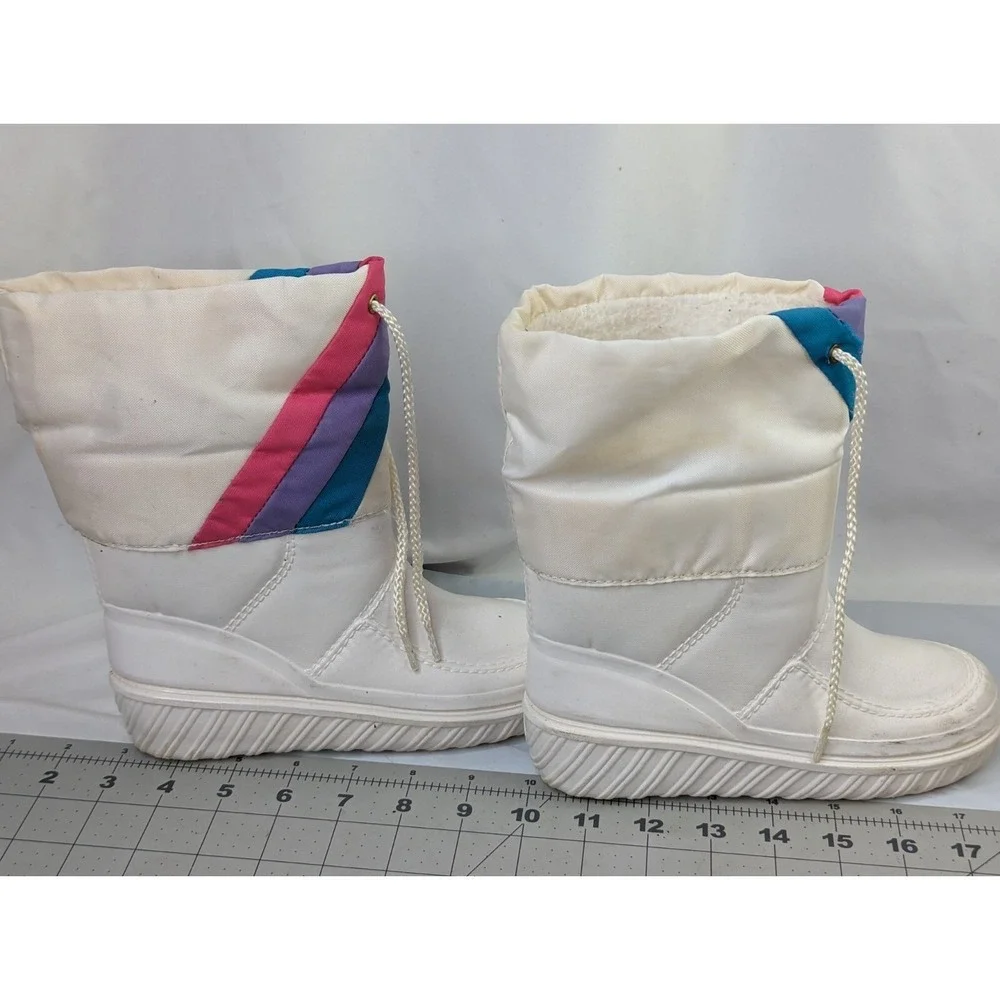 Waterproof White Rain Snow‎ Boots Kids Sz 12 Made in USA